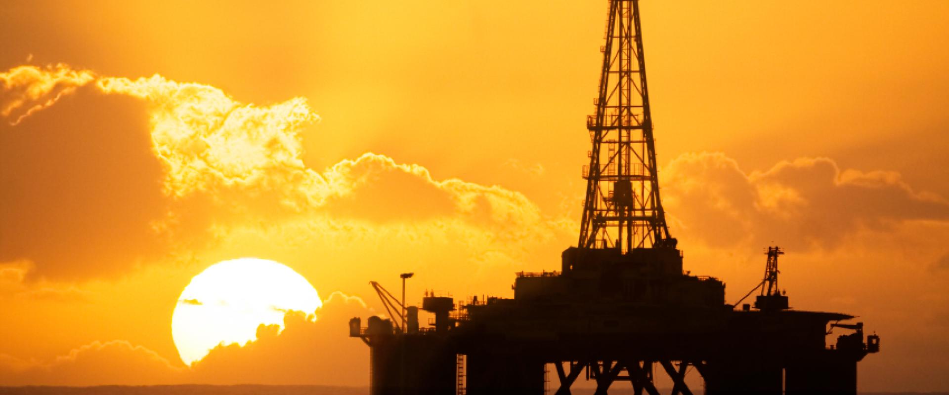 oil rig and sunset