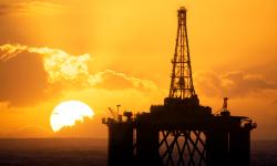 oil rig and sunset