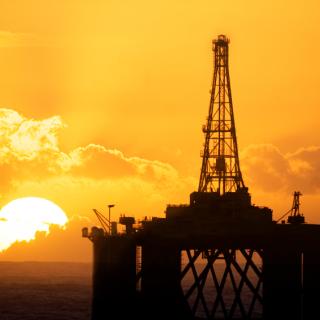 oil rig and sunset